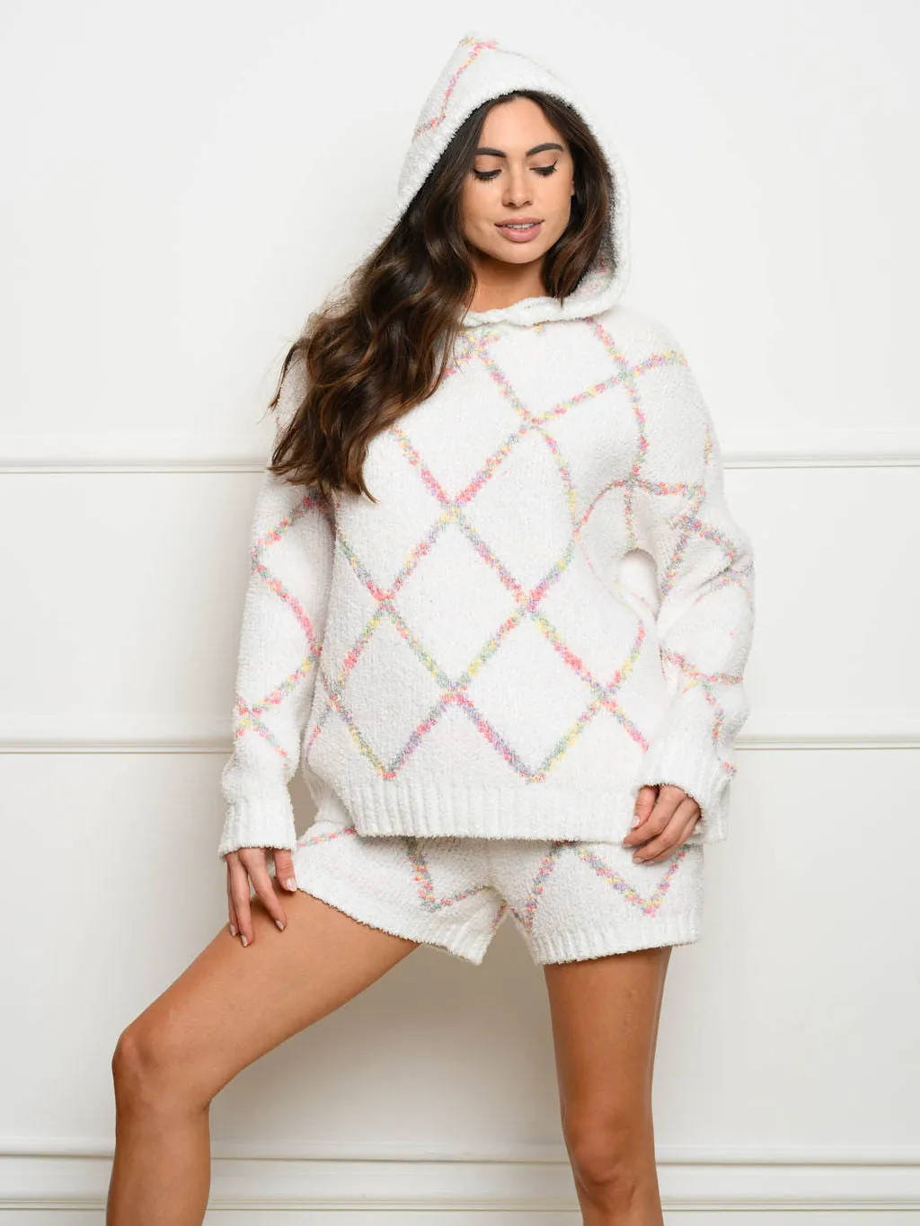 WOMEN'S STAR BRUSHED PRINT 2PC. SHORTS SET