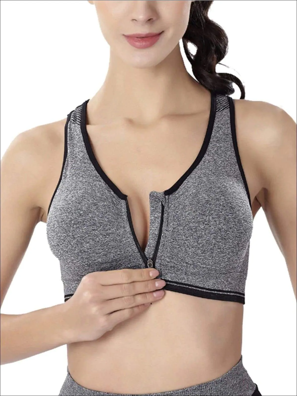 Women's Two Tone Seamless Sports Bra & Perforated Leggings Set (4 Style Options)