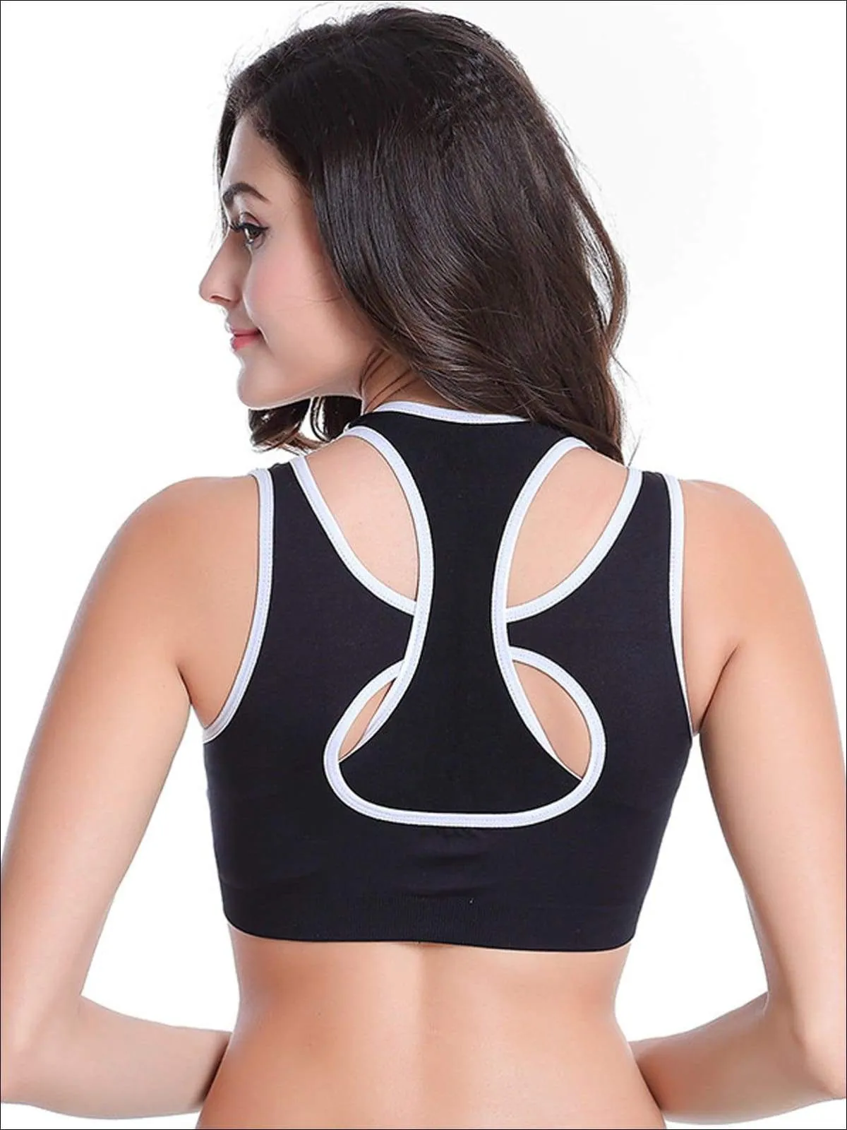Women's Two Tone Seamless Sports Bra & Perforated Leggings Set (4 Style Options)