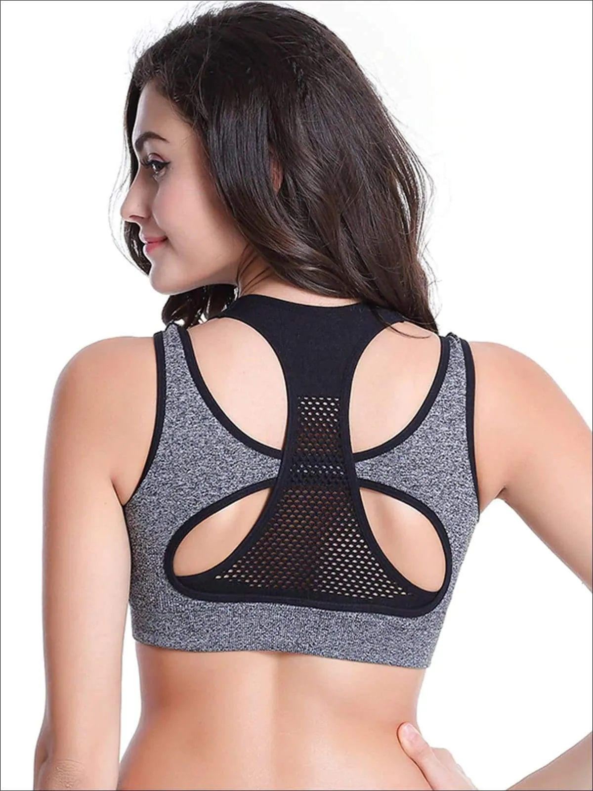 Women's Two Tone Seamless Sports Bra & Perforated Leggings Set (4 Style Options)