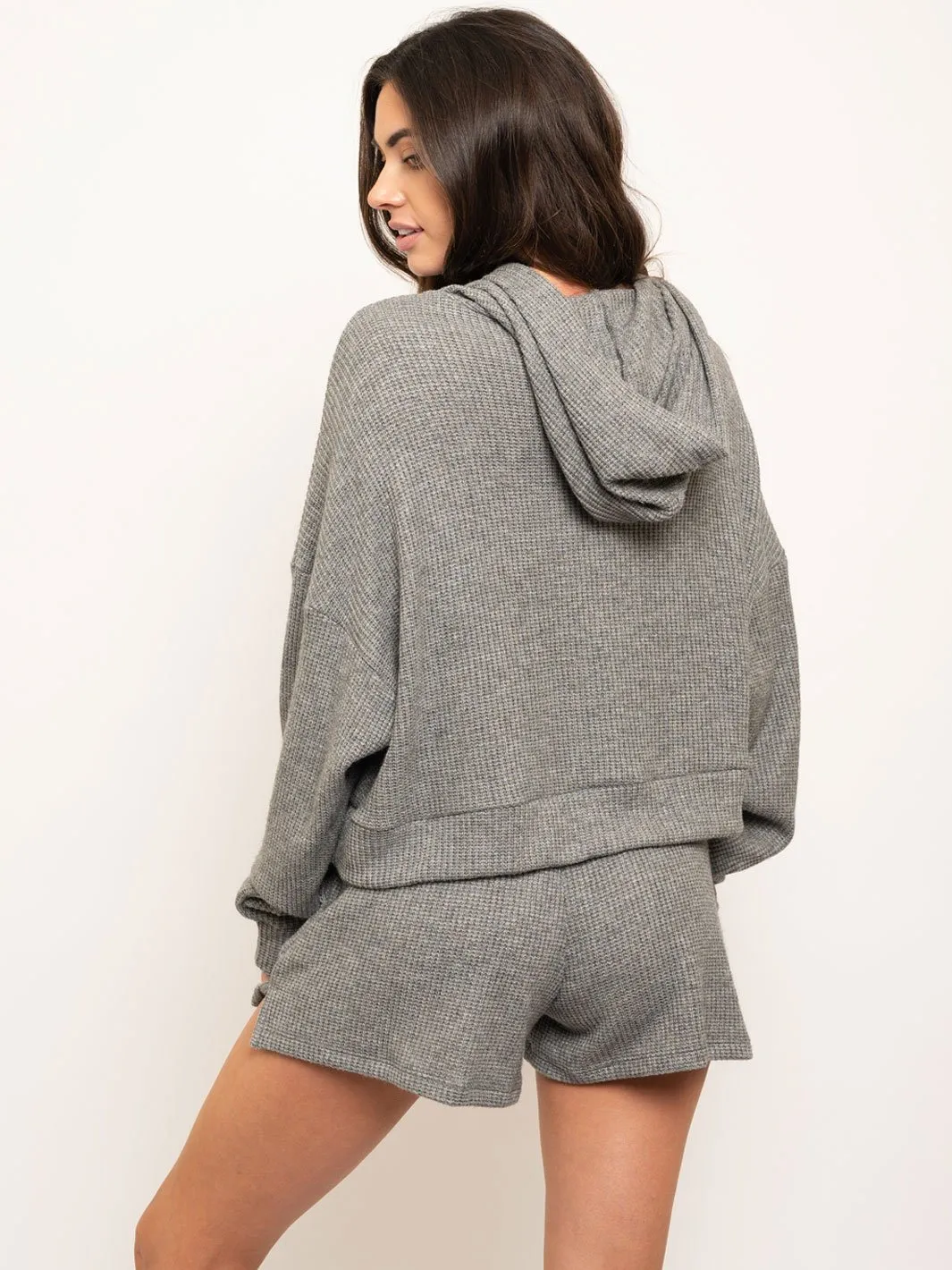 WOMEN'S WAFFLE KNIT HOODIE 2PC. SET
