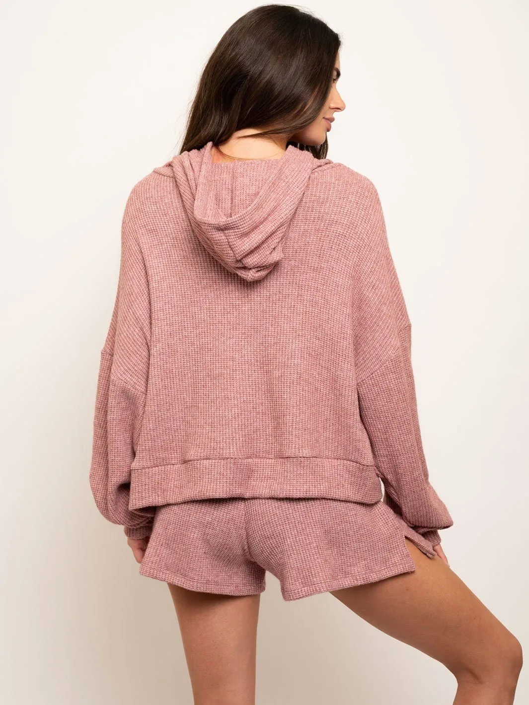 WOMEN'S WAFFLE KNIT HOODIE 2PC. SET