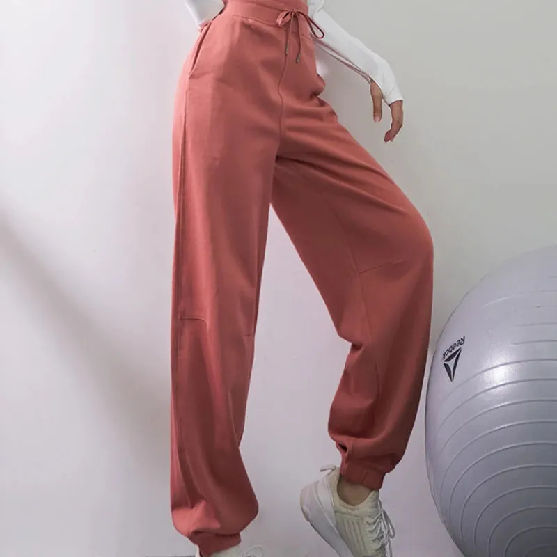 Women's Yoga Fitness Pants - Straight Casual Loose Beam Feet Wide Legs Running Slim Sports Pants