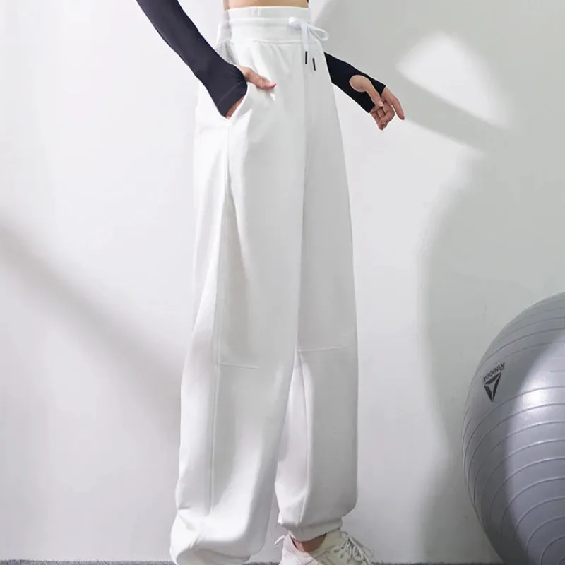 Women's Yoga Fitness Pants - Straight Casual Loose Beam Feet Wide Legs Running Slim Sports Pants