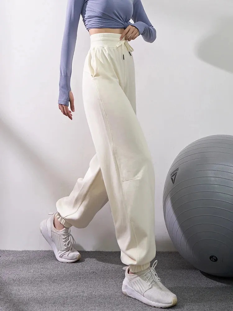 Women's Yoga Fitness Pants - Straight Casual Loose Beam Feet Wide Legs Running Slim Sports Pants
