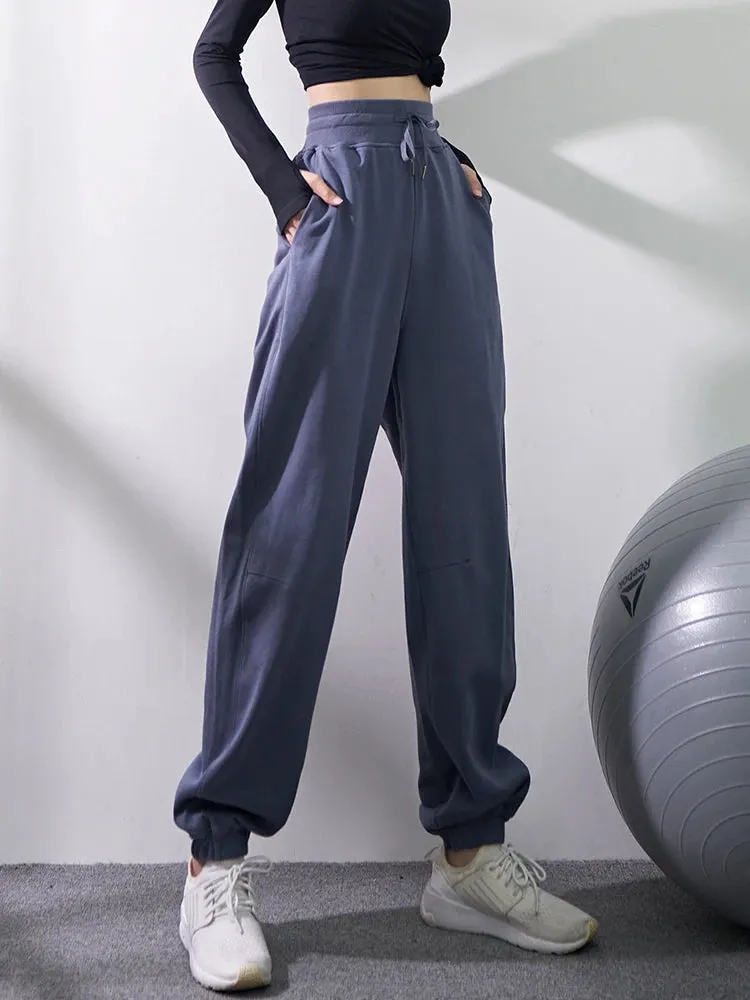 Women's Yoga Fitness Pants - Straight Casual Loose Beam Feet Wide Legs Running Slim Sports Pants