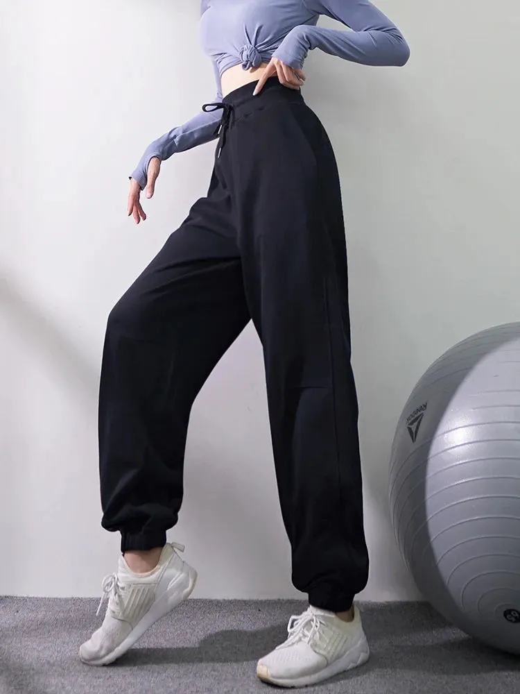 Women's Yoga Fitness Pants - Straight Casual Loose Beam Feet Wide Legs Running Slim Sports Pants