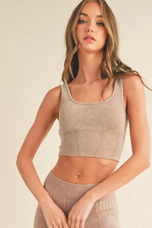 Yelete Women's Ultra-Comfort Ribbed Sports Bra