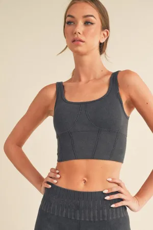 Yelete Women's Ultra-Comfort Ribbed Sports Bra