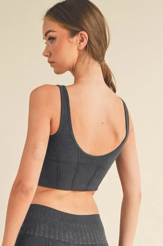 Yelete Women's Ultra-Comfort Ribbed Sports Bra
