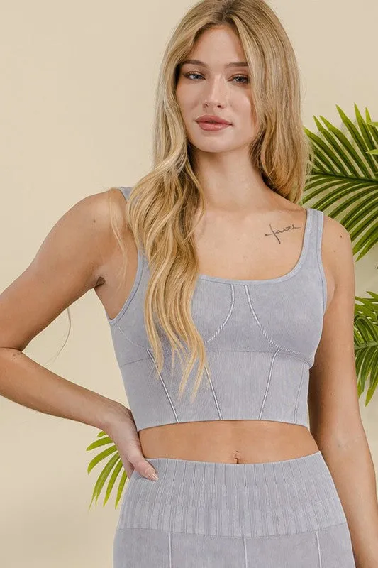 Yelete Women's Ultra-Comfort Ribbed Sports Bra