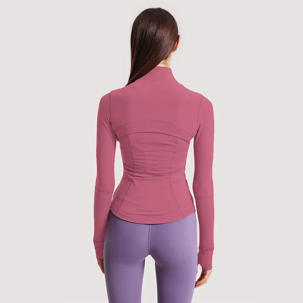 Yoga Jacket with Stand-Up Collar
