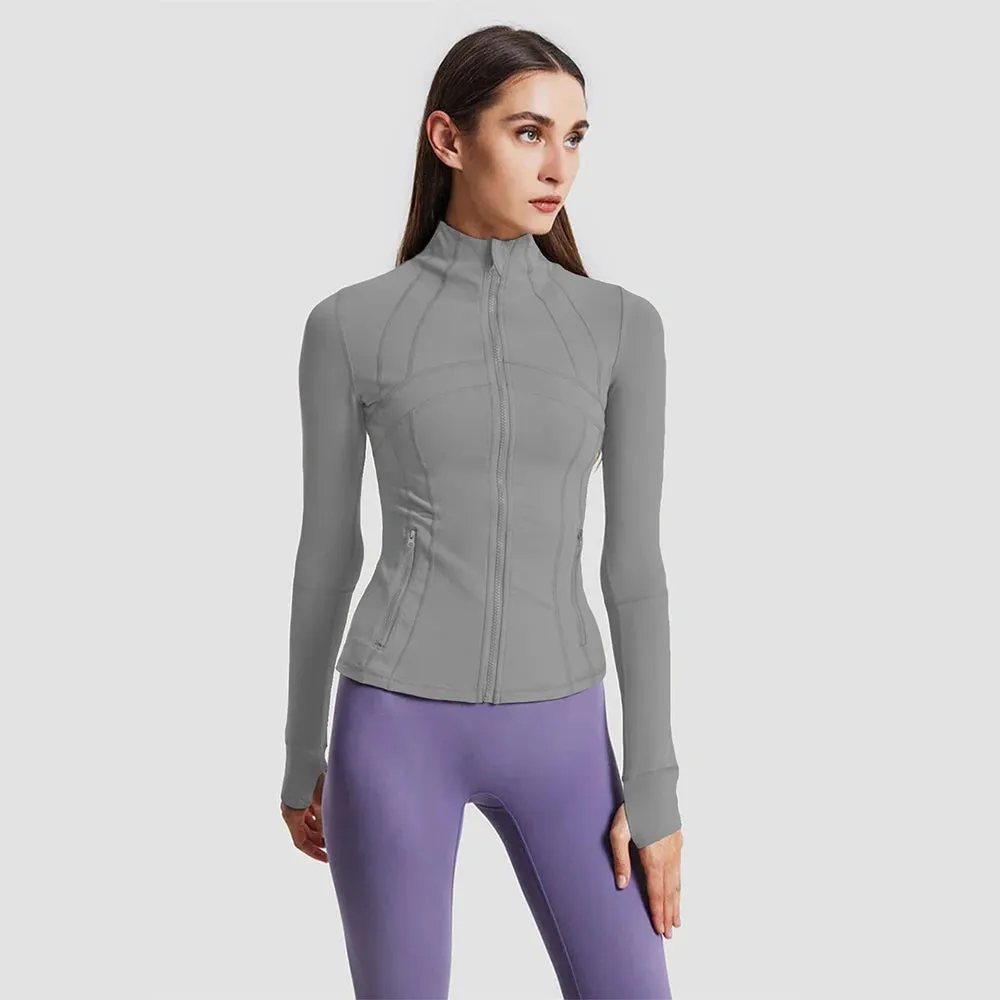 Yoga Jacket with Stand-Up Collar