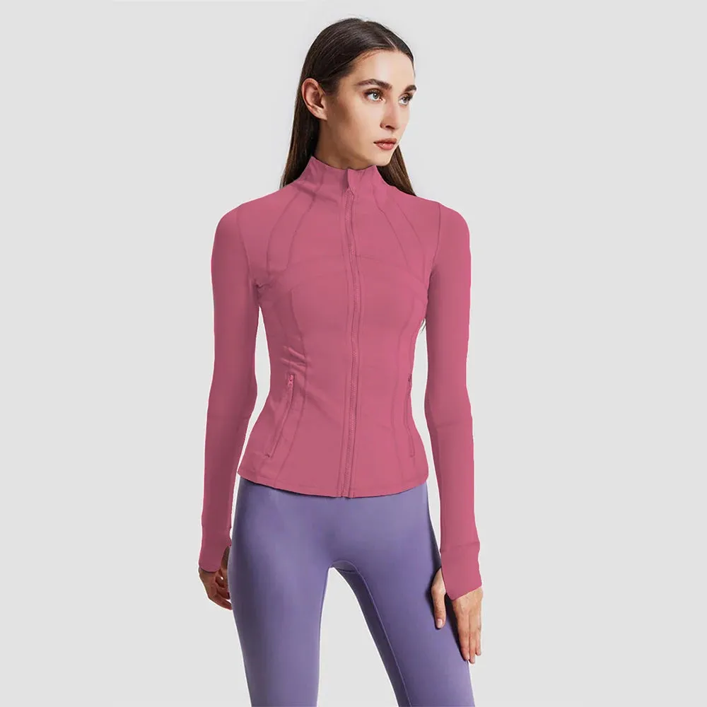 Yoga Jacket with Stand-Up Collar