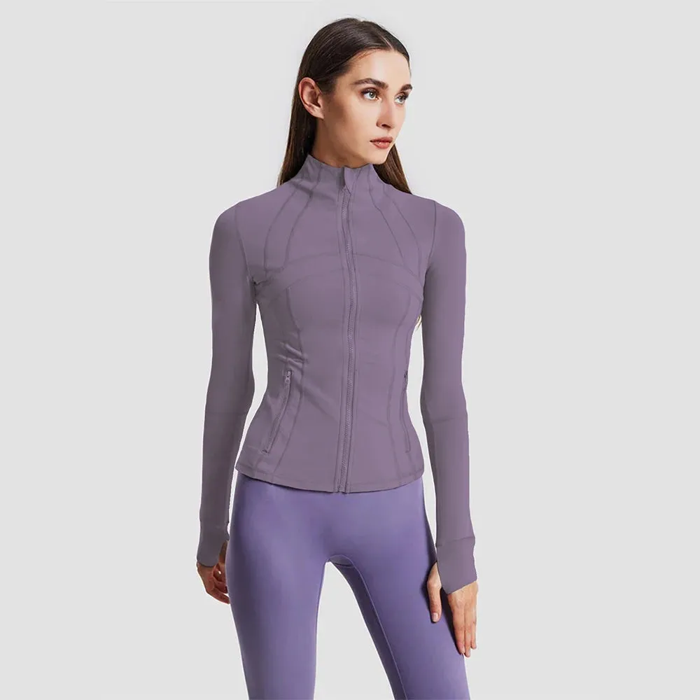 Yoga Jacket with Stand-Up Collar