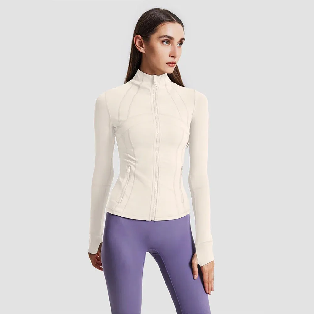 Yoga Jacket with Stand-Up Collar