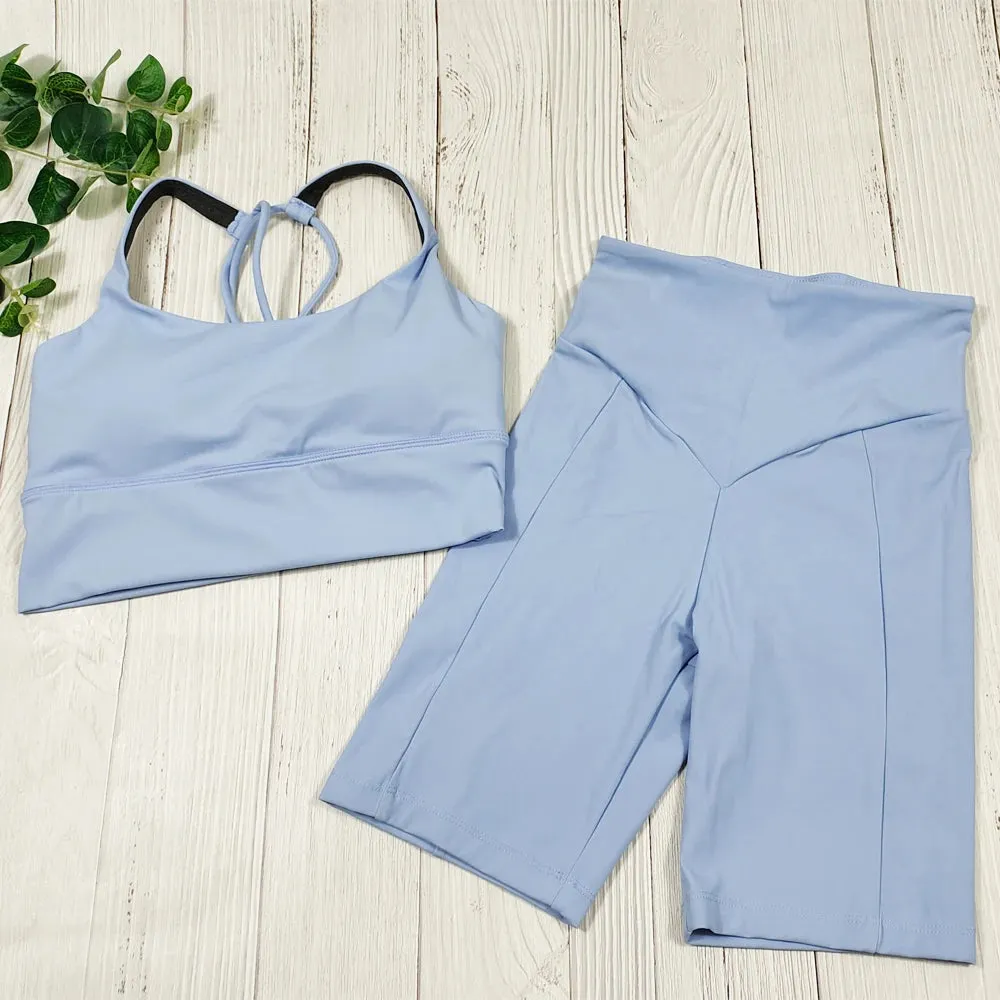 Yoga Shorts Set Women - Fitness Set Yoga Outfit for Women, 2 Piece Gym Suit Sports Bra Sets, Workout Clothes Spandex Sports Clothing