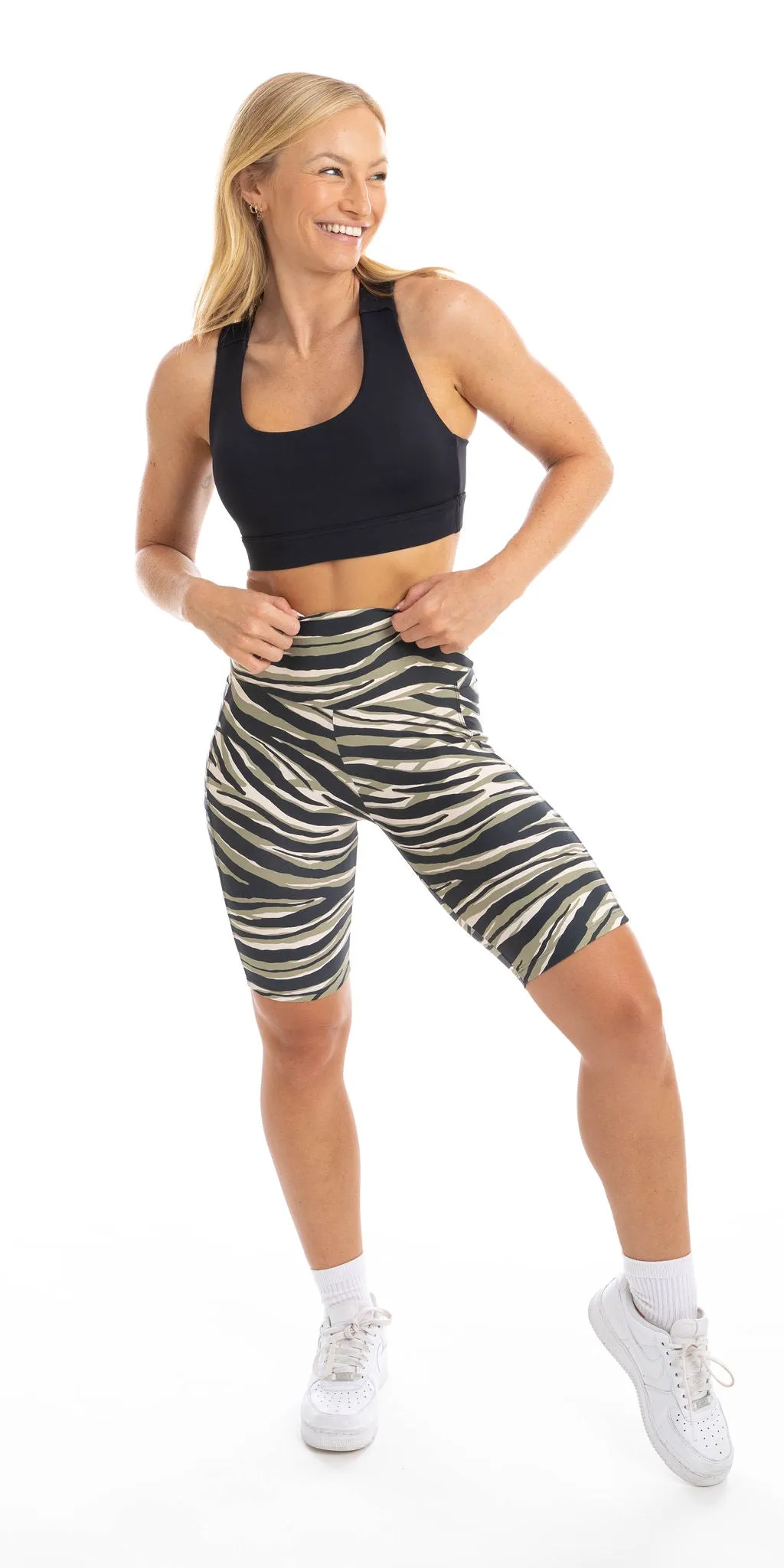 Zebra Eco Biker Shorts with Pockets