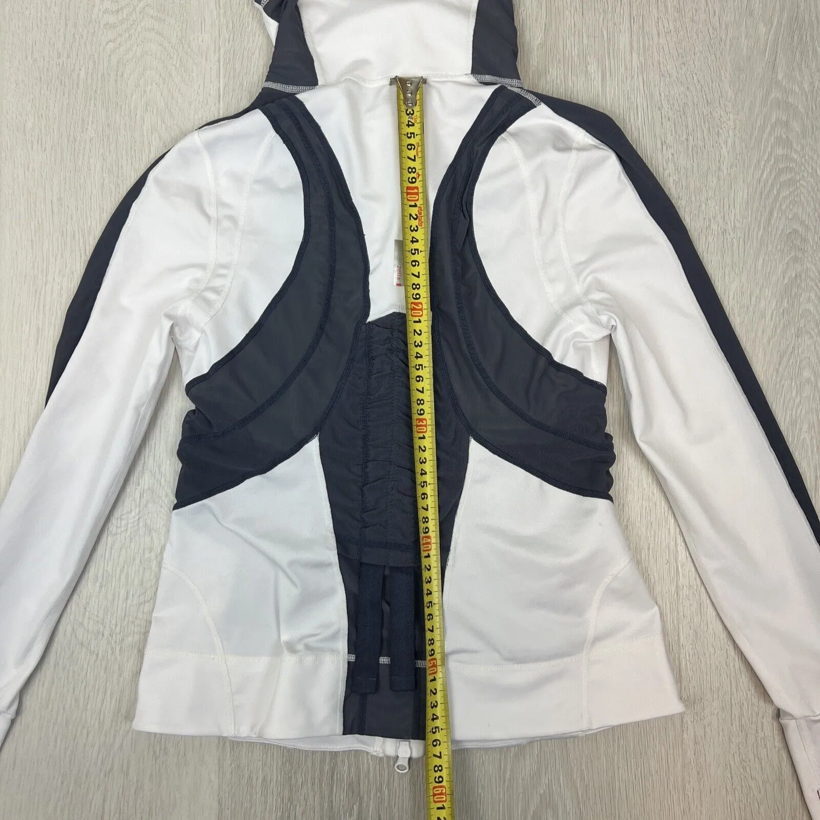 Zella Womens White Full Zip Activewear Jacket Size Medium