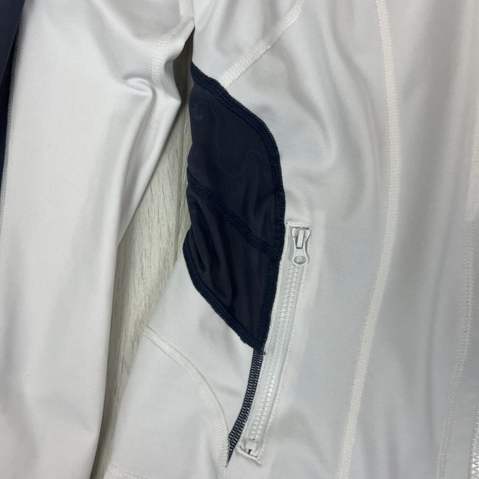 Zella Womens White Full Zip Activewear Jacket Size Medium