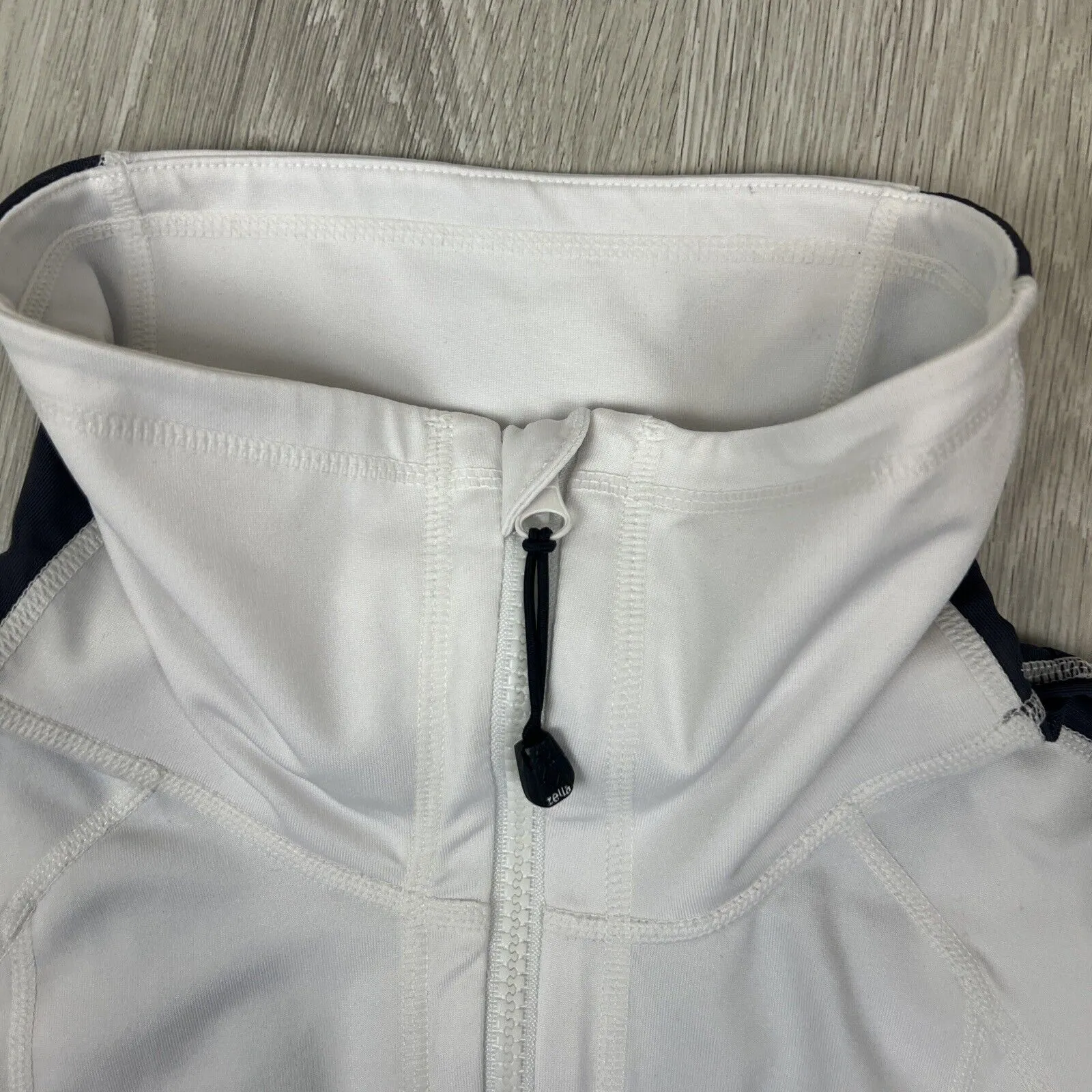 Zella Womens White Full Zip Activewear Jacket Size Medium
