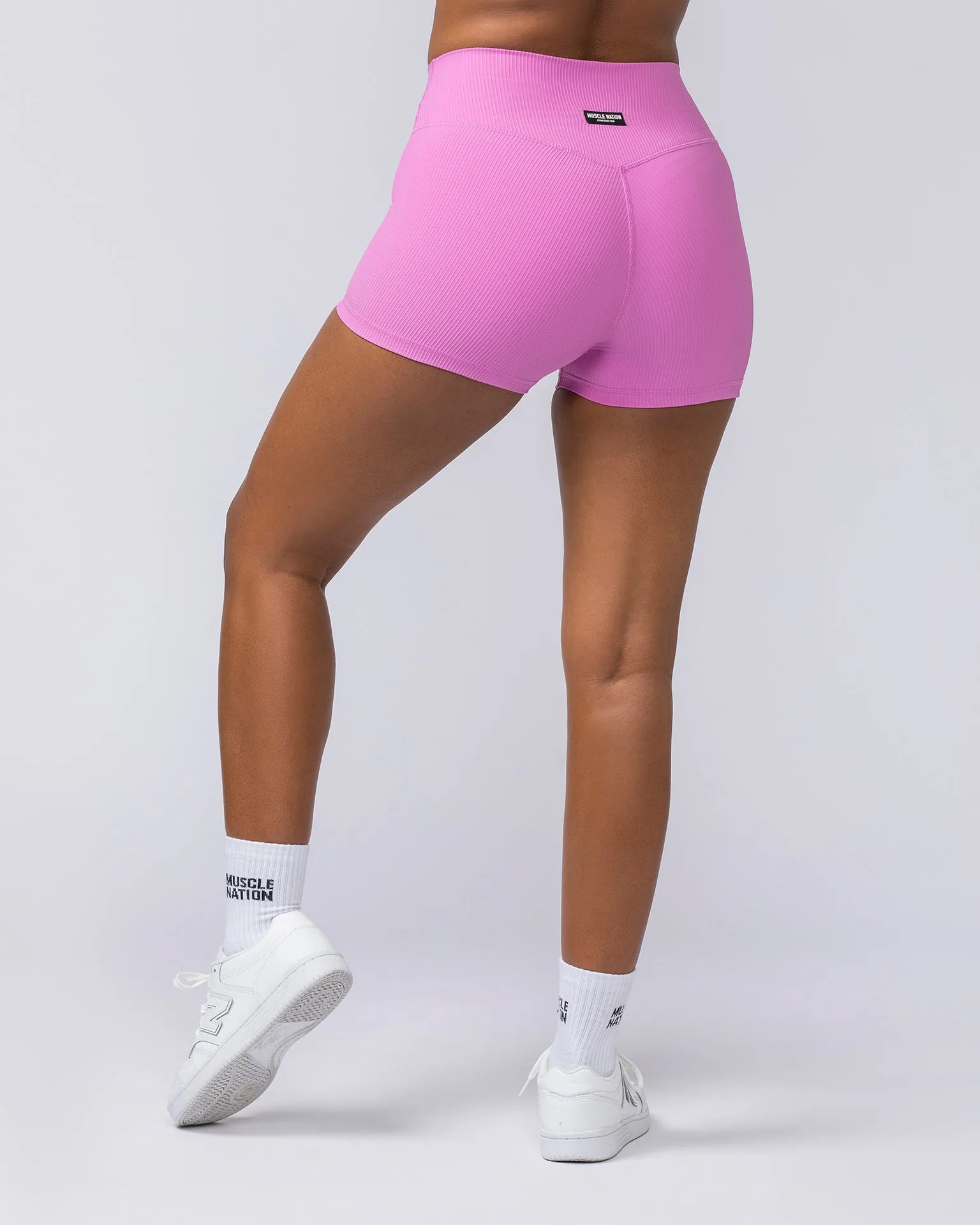 Zero Rise Rib Booty Shorts - Fondant Pink
